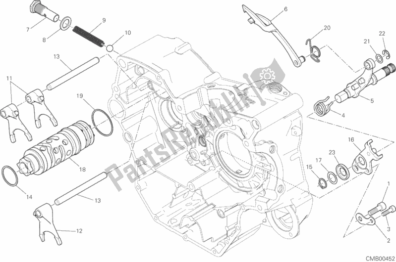 Todas as partes de Shift Cam - Garfo do Ducati Scrambler Desert Sled USA 803 2017